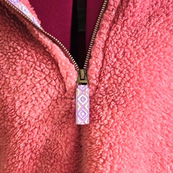 Simply Southern Medium Sherpa Pink Ombre Pullover - Picture 8 of 9